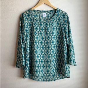 Cabi 3/4 length turquoise blouse